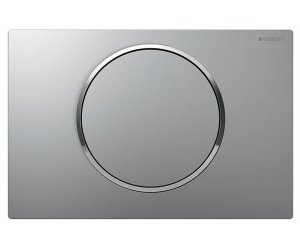 Клавиша Geberit Sigma Type 10, 115.758.JQ.5, смыв-стоп, с легкоочищаемой поверхностью, лакированный матовый хром/глянцевый хром