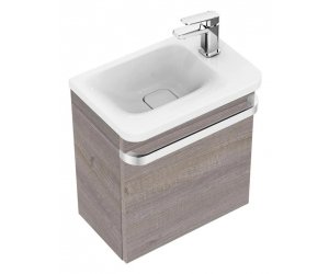 Тумба под раковину Ideal Standard Tonic II Guest 45 см, подвесная, правая, светло-серое дерево, R4306FE