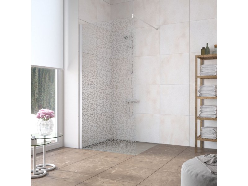 Купить Неподвижная стенка Vegas Glass EAF Lux 86 01 R03, профиль - белый, стекло – фея, 86*199,5 см