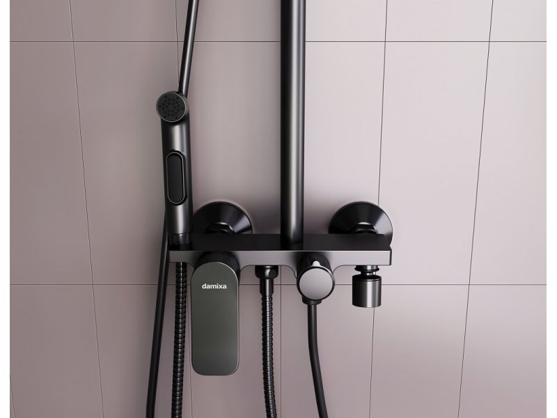 Купить Душевая система Damixa Apollo, чёрная матовая, DX220920300