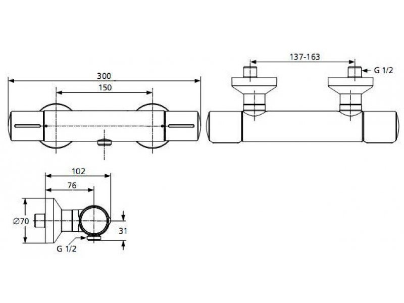 Купить Смеситель Ideal Standard Melange A4279AA термостатический для душа