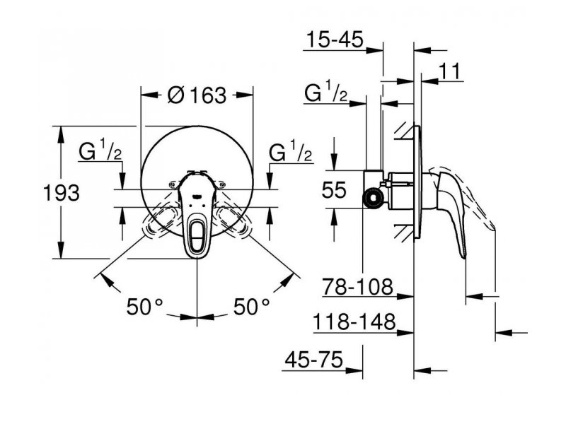 Купить Смеситель Grohe Eurostyle New 23725003 для душа без подключения шланга
