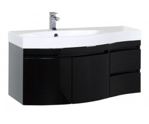 Тумба под раковину Aquanet Опера 2-115 L (2 дверцы, 2 ящика) 00169612, левая, цвет черный