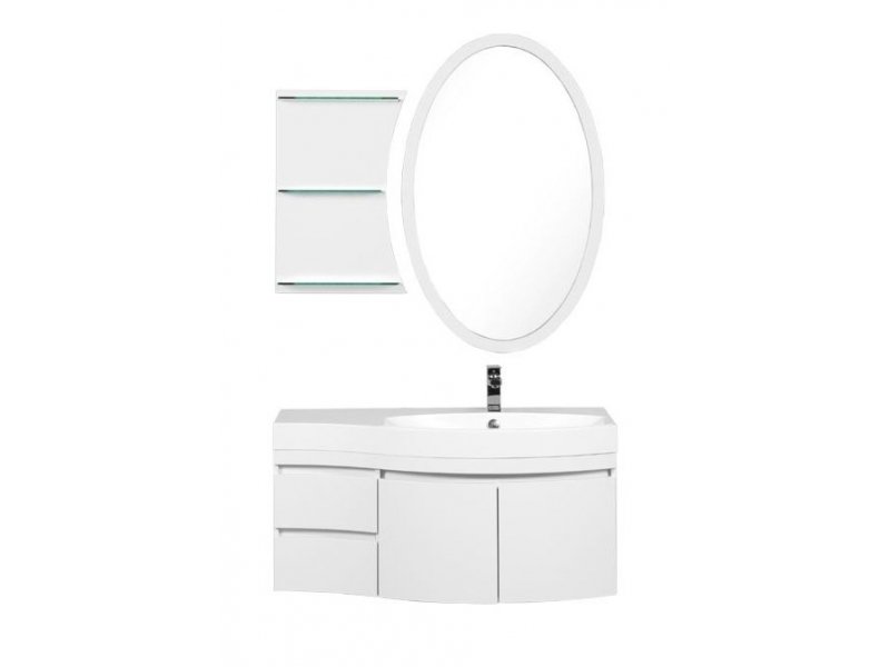 Купить Тумба под раковину Aquanet Опера 2-115 L (2 дверцы, 2 ящика) 00169612, левая, цвет черный