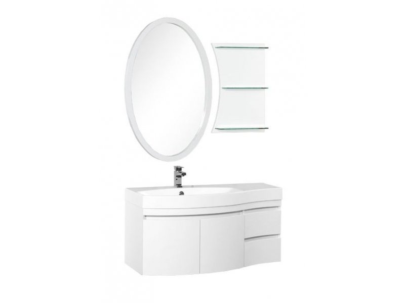 Купить Тумба под раковину Aquanet Опера 2-115 L (2 дверцы, 2 ящика) 00169612, левая, цвет черный
