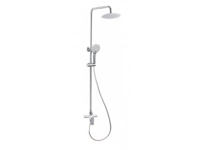 Душевая система Aquanet Arctic R AF520-71-R-CW, с круглым верхним душем 20 см, хром/белый (243324)