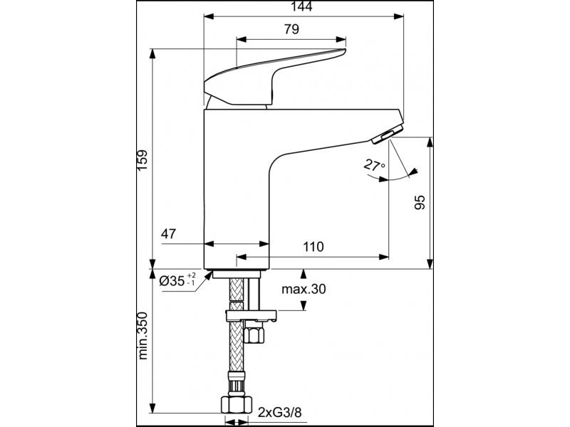 Купить Смеситель для раковины Ideal Standard Ceraflex Grande B1714AA