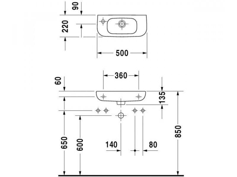 Купить Раковина Duravit D-Code 07065000082/7065000092