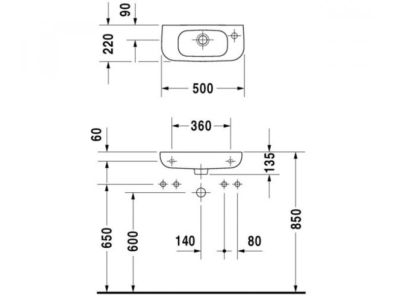 Купить Раковина Duravit D-Code 07065000082/7065000092