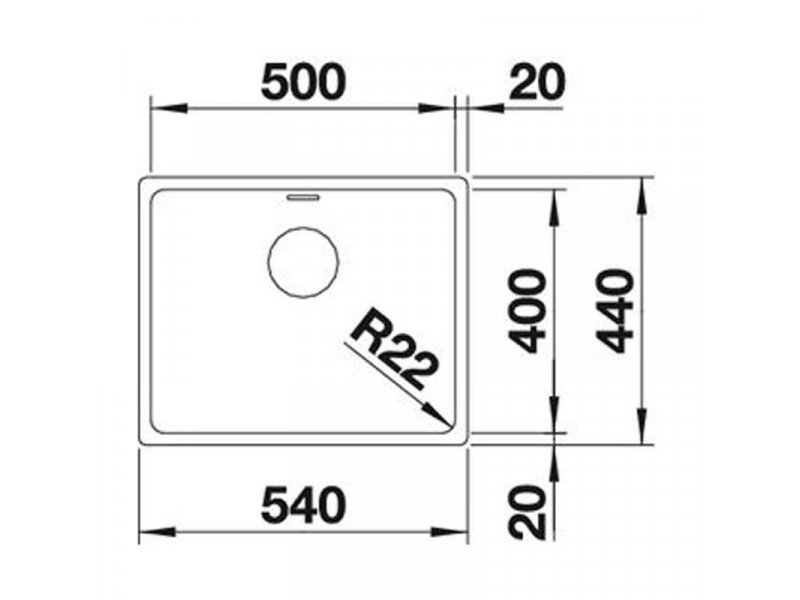 Купить Мойка Blanco Andano 500-U 522967, для установки снизу, с клапаном