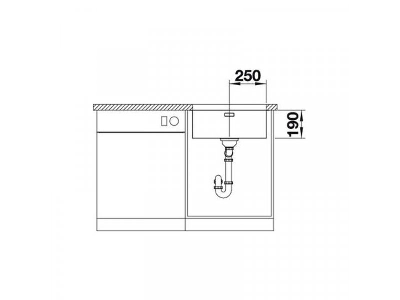 Купить Мойка Blanco Andano 500-U 522967, для установки снизу, с клапаном