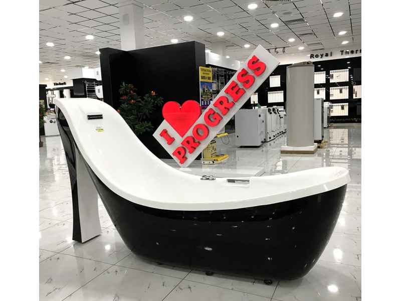 Купить Ванна акриловая Gemy RF1253BG 238 х 88 x 143 см без гидромассажа, отдельностоящая, черная