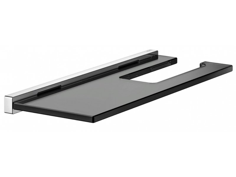 Купить Держатель для туалетной бумаги с полочкой Keuco Edition 90 Square, хром/дымчатое стекло, 19173018000