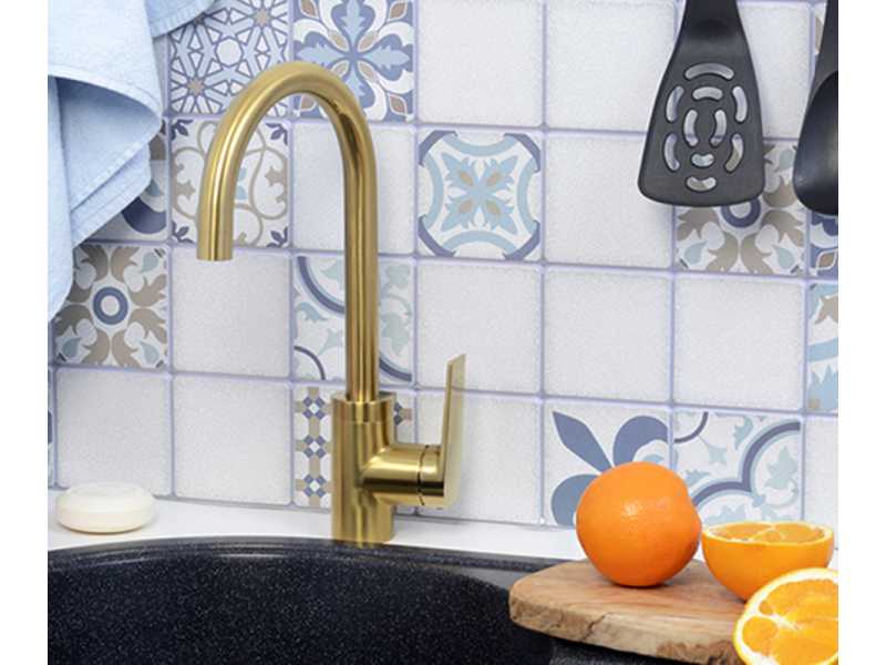 Купить Смеситель WasserKRAFT 5507 для кухонной мойки, матовое золото