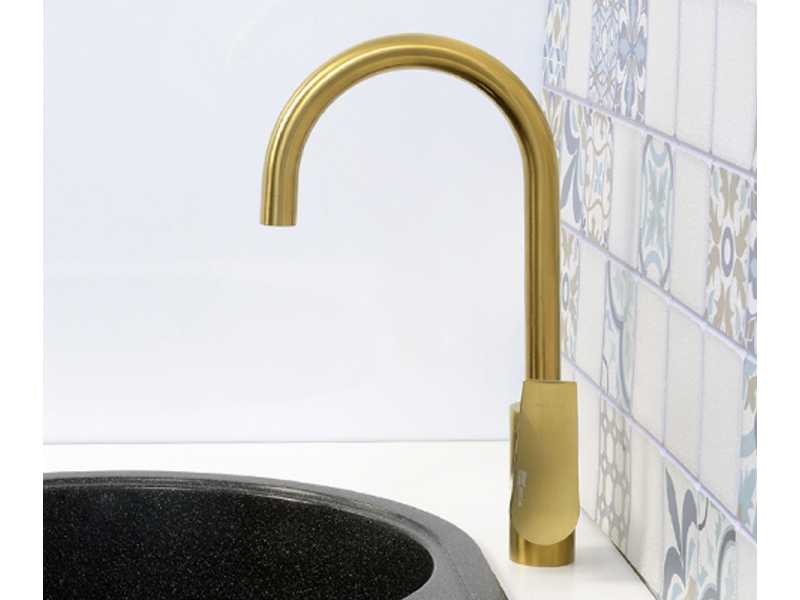 Купить Смеситель WasserKRAFT 5507 для кухонной мойки, матовое золото