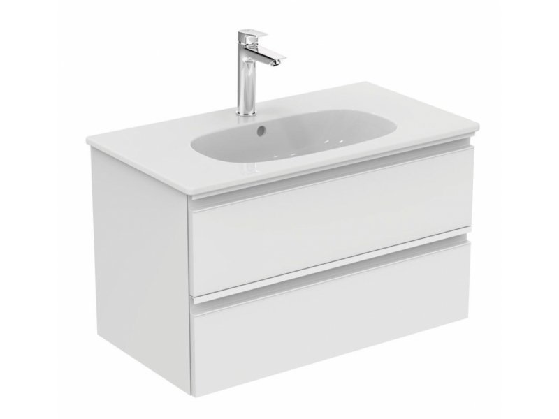 Купить Тумба под раковину Ideal Standard Tesi 80 см, подвесная, белый глянцевый, T0051OV