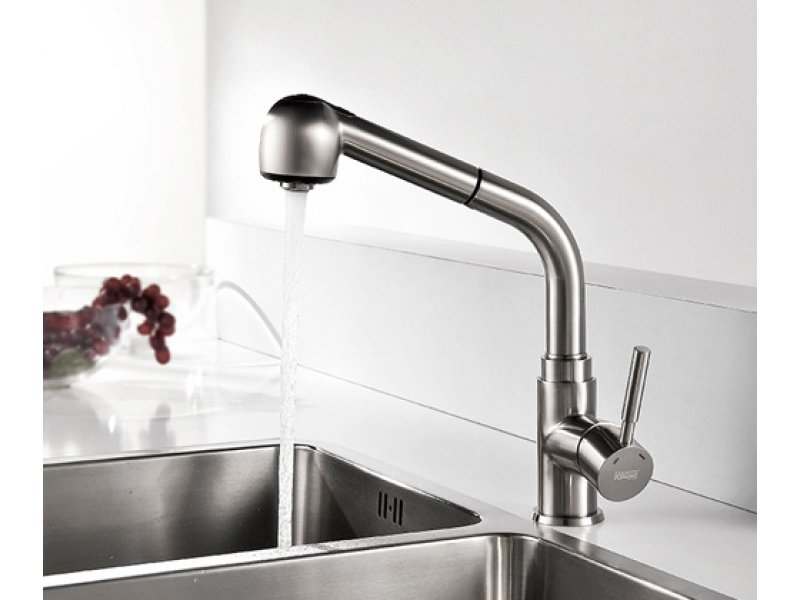 Купить Смеситель WasserKRAFT WERN 4266 для кухни с выдвижным изливом, матовый хром