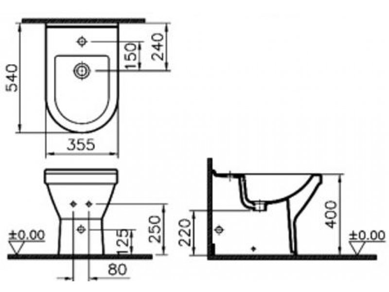 Купить Биде Vitra S50 5305B003-0064 напольное