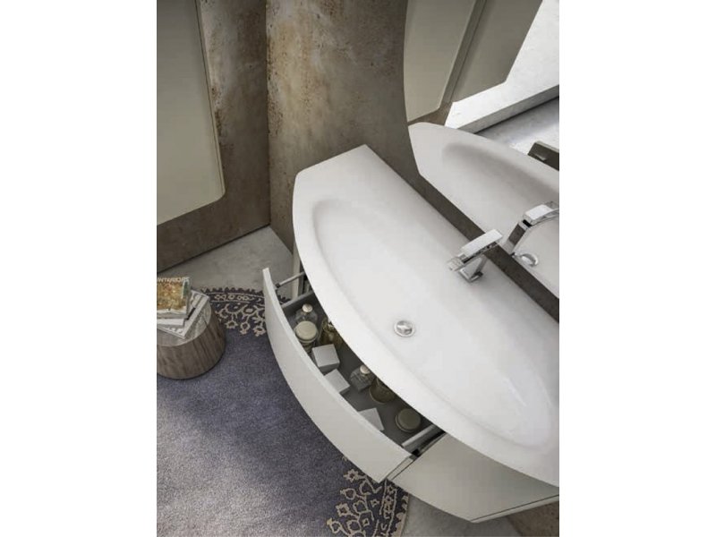 Купить Тумба под раковину Cezares Eden 54417 121 см подвесная, цвет grigio natura