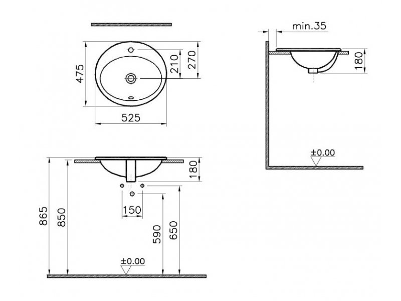 Купить Раковина Vitra S 20 5468B003-0001
