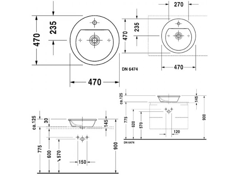 Купить Раковина Duravit Darling New 049747 00 00, d 47 см