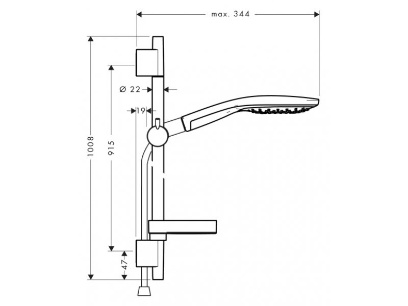 Купить Душевой гарнитур Hansgrohe Raindance Select S 150 3iet с мыльницей 27803400, штанга 90 см, белый/хром