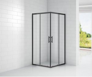 Душевой уголок Cezares ECO-O-A-2-90-C-NERO, 90 х 90 х 190 см, стекло прозрачное