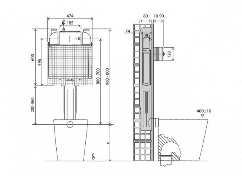 Купить Бачок скрытого монтажа BelBagno CS для напольного унитаза, BB025-CS