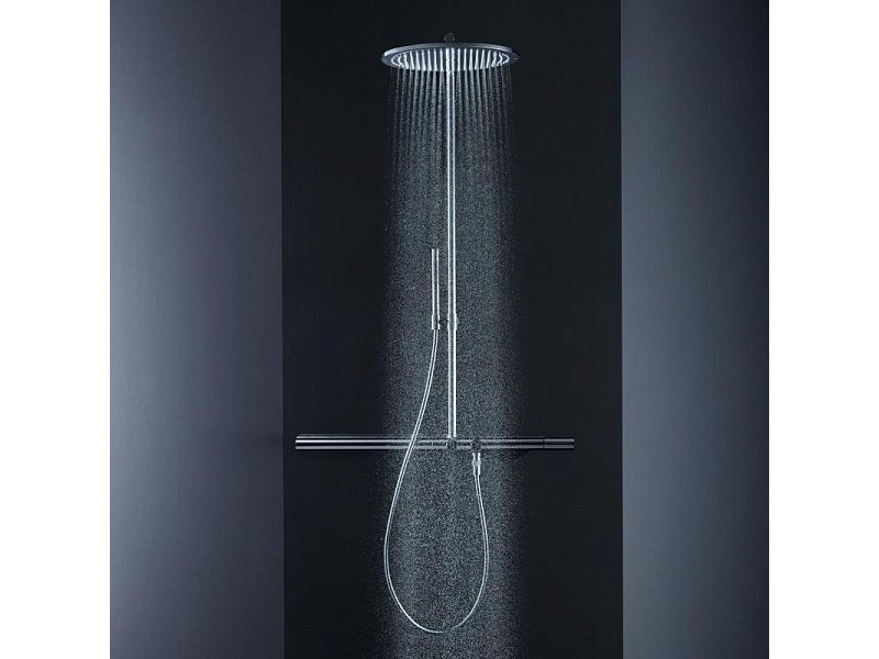 Купить Душевая система Axor Showerpipe 27984820, с термостатическим смесителем, шлифованный никель