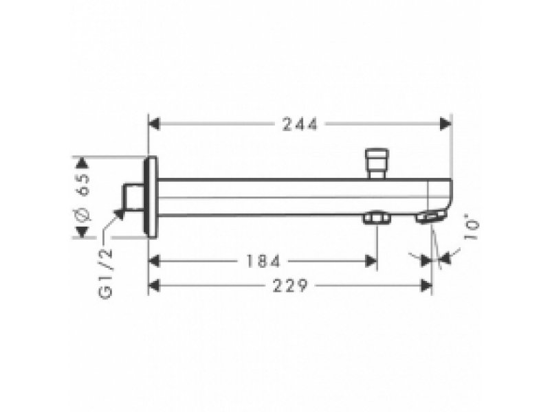 Купить Излив Hansgrohe Metris S 31416000, 229 мм, на ванну
