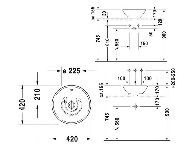 Купить Раковина Duravit Bacino 0325420000