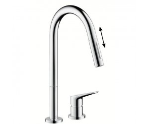 Смеситель для кухни Axor Citterio M 34822000, с выдвижным изливом, хром