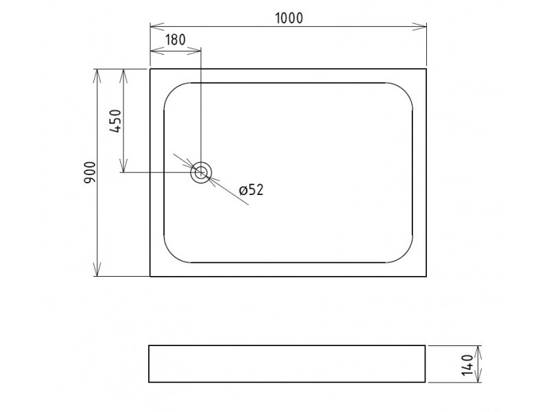 Купить Душевой поддон Gemy ST12B 100 x 90 см, прямоугольный, белый