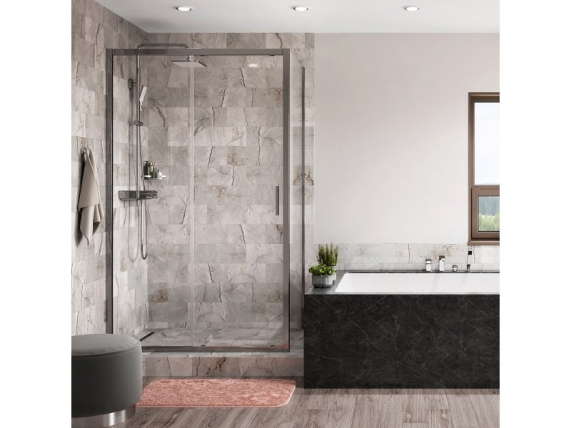 Купить Душевой уголок WasserKRAFT 41S16, 110 х 100 см, стекло прозрачное, профиль серебристый