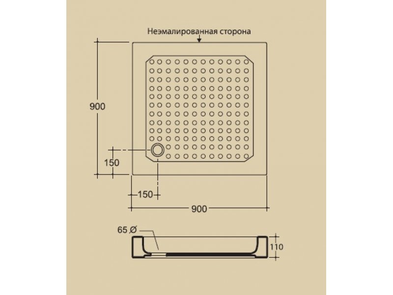 Купить Поддон душевой Migliore 90 x 90 см, ML.PDQ-28.070.BI, керамика