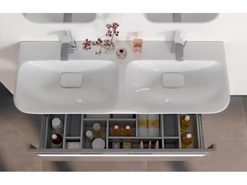 Купить Раковина Geberit myDay 135430600, 130 х 48 см, двойная, белая