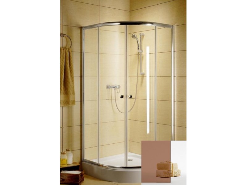 Купить Душевой уголок Radaway Classic A, 90 х 90 х 185 см, стекло коричневое, профиль белый, 30000-04-08