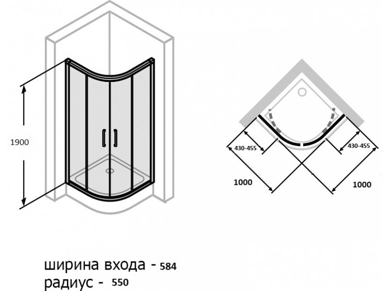 Купить Душевой уголок Huppe Fracture 2.CU0606.069.321 100 x 100 x 190 см, профиль серебро с ярким блеском