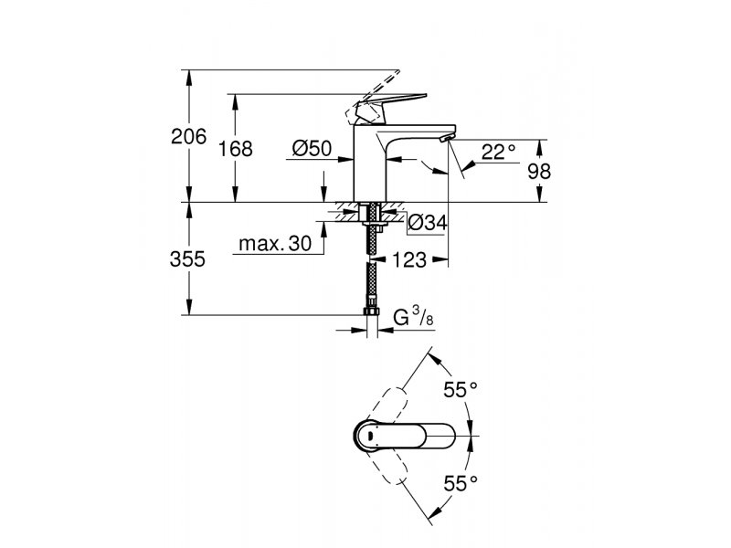 Купить Смеситель для раковины Grohe Eurosmart Cosmopolitan 23327000