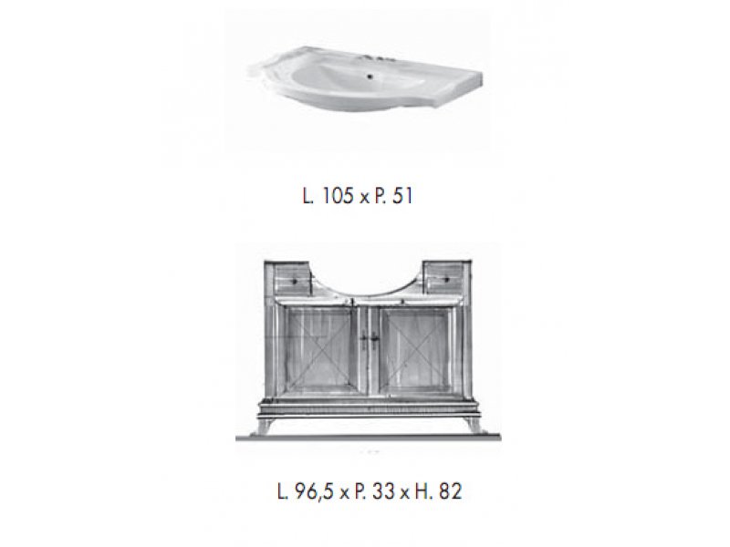 Купить Комплект мебели Labor Legno MARRIOT Composizione M104, вишня/хром, 105 см