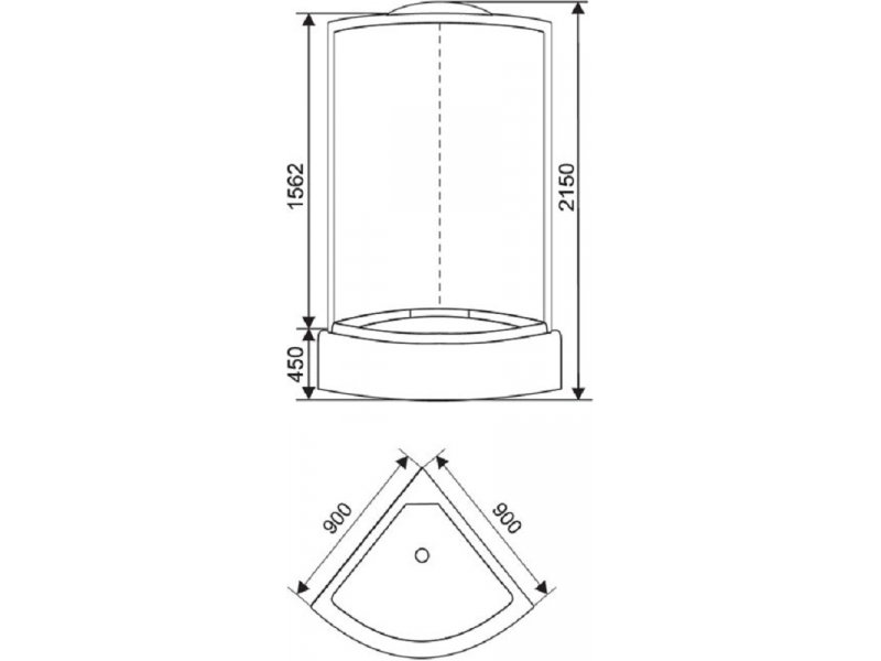 Купить Душевая кабина Arcus AS-103G, 90 x 90 см, стекла серые тонированные