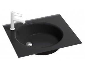 Стеклянная раковина Jacob Delafon Odeon Rive Gauche EB2560-DE2, 60 см, черный, матовый
