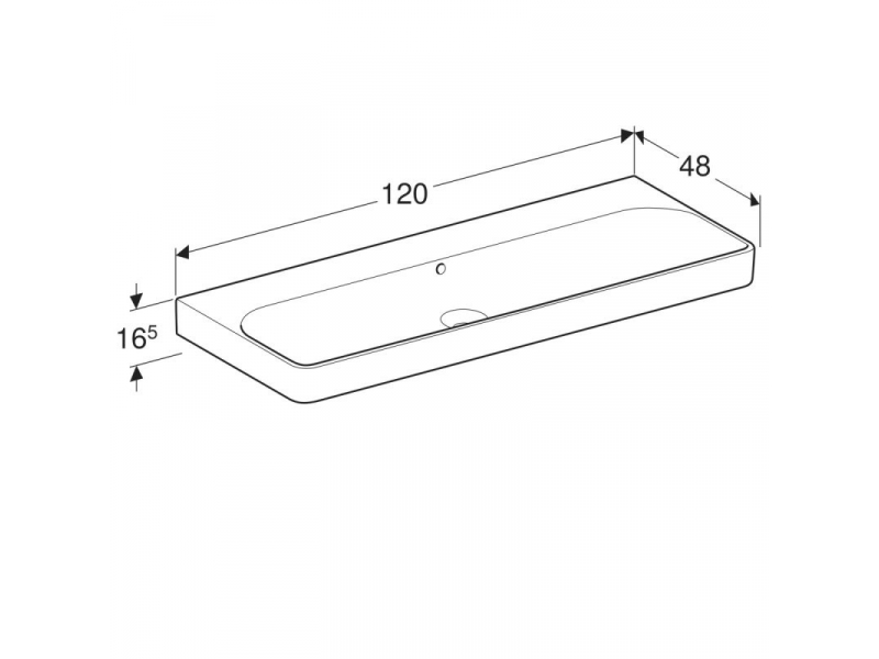 Купить Раковина Geberit Smyle Square 500.225.01.1, 120 х 48 см, белая