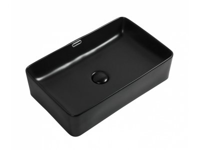 Раковина Aquanet Perfect-3-MB 55 x 35 x 14 см, накладная, черный матовый, 273676