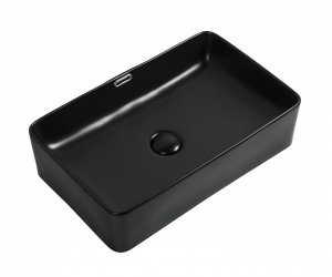 Раковина Aquanet Perfect-3-MB 55 x 35 x 14 см, накладная, черный матовый, 273676