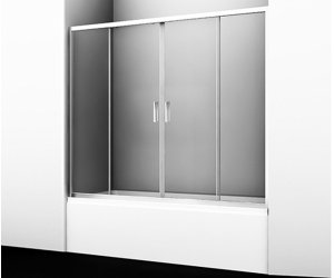 Стеклянная шторка WasserKraft 45S02-170 для душа, двустворчатая, 170 х 150 см