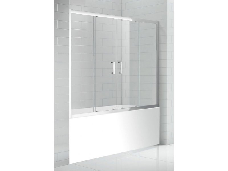 Купить Шторка на ванну Gemy Victoria S30193B 160 x 140 см, раздвижная, стекло прозрачное, хром