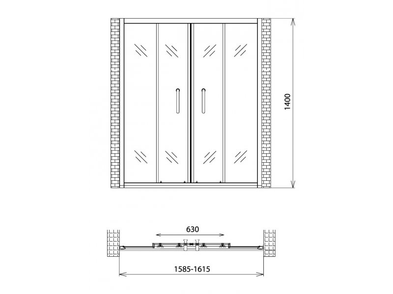 Купить Шторка на ванну Gemy Victoria S30193B 160 x 140 см, раздвижная, стекло прозрачное, хром