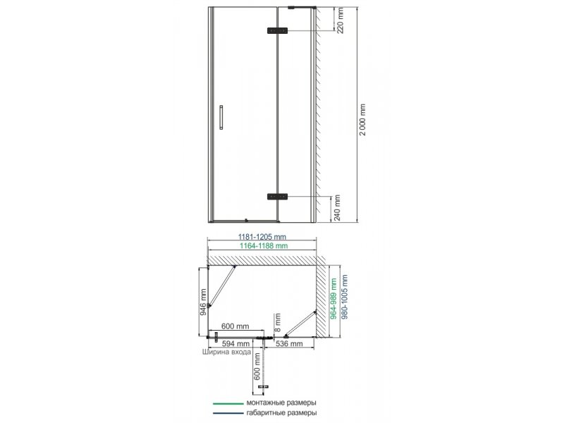 Купить Душевой уголок WasserKRAFT Aller 10H10BLACK MATT, прямоугольный, 100 см