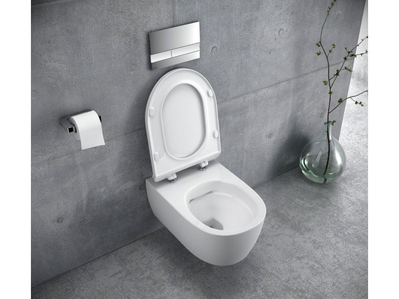 Купить Подвесной унитаз Excellent Doto Pure Rim 48 CEEX.1404.485.WH, безободковый с сиденьем микролифт